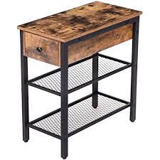 Explore the biggest selection of accent tables in every style, for every room and at every budget. Rustic Brown Bf02bz01 23 6 Inch High Side Table For Small Spaces With 2 Open Front Storage Compartments Stackable Nightstand Wood Look Accent Table With Metal Frame Hoobro End Table End Tables Tables