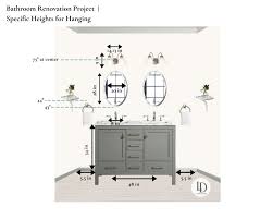 The nec does not specify a height requirement only that one receptacle outlet must be placed within 3 ft of the outside edge of each vanity basin 210.52 (d). Guide To Hanging Bathroom Vanity Lighting And Mirrors Liven Design