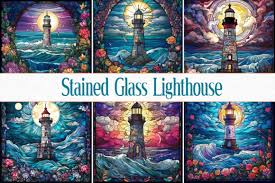 Stained Glass Lighthouse Graphic By Pro
