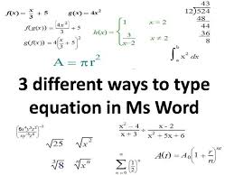 Insert Equation In Ms Word