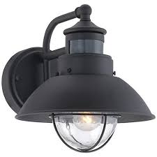 Oberlin 9 H Black Dusk To Dawn Motion Sensor Outdoor Light 5y111 Lamps Plus Black Outdoor Wall Lights Led Outdoor Wall Lights Outdoor Light Fixtures