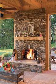 Rustic Stone Outdoor Fireplace