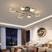 Our contemporary and mid century ceiling lights come in flush mount and semi flush mount options. Nordic Style Semi Flush Mount Lighting Gold Black Ceiling Light Fixture Led Ring In 2021 Black Ceiling Lighting Ceiling Lights Living Room Bedroom Ceiling Light