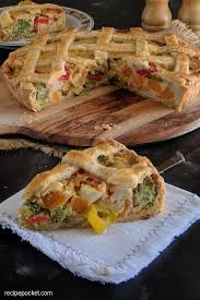 vegetable pie with shortcrust pastry