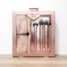 brush set rose gold pouch