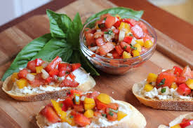 Organic tomatoes, goat cheese and fresh thyme are the signature flavors of a classic italian appetizer. Tomato Tuesday Goat Cheese Tomato Salsa Bruschetta Recipe Spoon And Chair