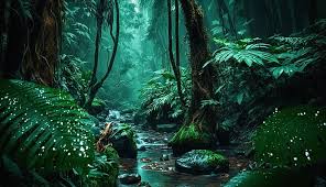 green forest water background images