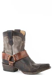 Stetson Womens Brown Jade Short Cowboy Boots