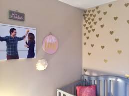 Baby Girl Gold Hearts Nursery Wall