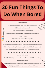20 fun things to do when bored motivation