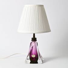 Mid Century Purple Glass Table Lamp