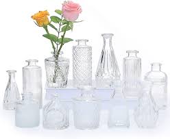 Glass Bud Vase Set Of 12 Small Glass