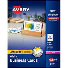 Matte black business card paper. Amazon Com Avery Printable Business Cards Laser Printers 1 000 Cards 2 X 3 5 Clean Edge 5874 White Business Card Stock Office Products