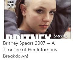Remember in 2007 when britney spears had her meltdown? Shaved My Hair Off Britney Spears 2007 A Timeline Of Her Infamous Breakdown Britney Spears Meme On Me Me
