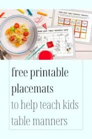 free printable placemats to teach table