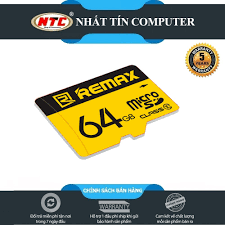 ✗ Thẻ nhớ microSDXC Remax 64GB Class 10 80MB/s - Bảo hành 5 năm (Vàng)
