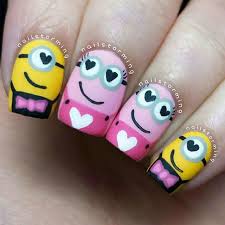 smitten minions nails by nailstorming