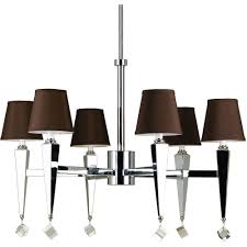 Af Lighting 6779 6 Light Chrome Chandelier With Chocolate Shades