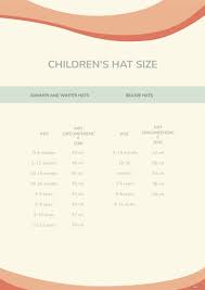 childrens hat size chart pdf