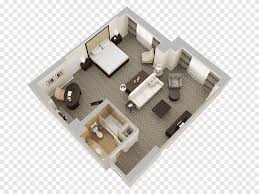 white and brown 3d floor plan hilton