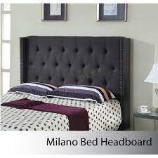 queen size milano charcoal bed headboard