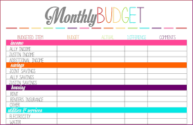 Monthly Budget Spreadsheets Printable Household Spreadsheet