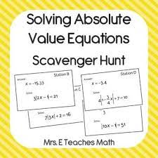 absolute value equations scavenger hunt