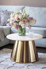 Gold Marble Trumpet Base Coffee Table