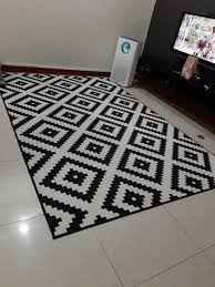 ikea lappljung ruta rug black and white