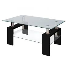 Modern Glass Black Coffee Table With