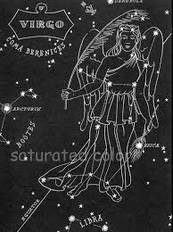 Virgo Night Sky Star Chart Map Zodiac By Saturatedcolor On