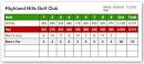 Scorecard - Highland Hills Golf Club