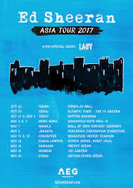 The ÷ tour (pronounced divide tour) was the third world concert tour by english singer and songwriter ed sheeran, in support of his third studio album, ÷ (pronounced divide). American Singer Songwriter Lauv To Open For Ed Sheeran In Asia