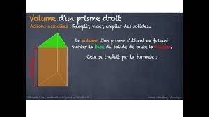 Formule Volume Prisme Droit - Volume du prisme droit - YouTube