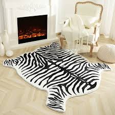 softlife luxury faux zebra hide rug