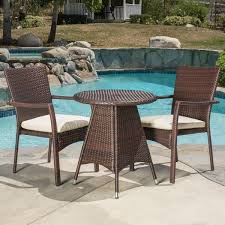 3 Piece Faux Rattan Outdoor Dining Set