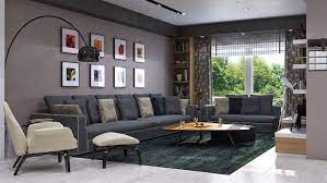 grey wall small living room decorating