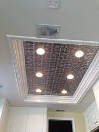 We have opted to go with an led light for our big light in our kitchen, just like yours! Take Down Kitchen Box Light Put Up Metal Ceiling Tiles And Pot Lights Kitchen Ceiling Lights Fluorescent Kitchen Lights Kitchen Ceiling