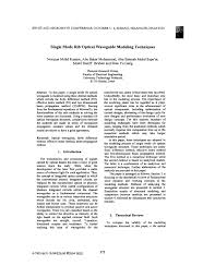 pdf single mode rib optical waveguide