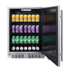 Titan 24 In 5 6 Cu Ft 140 Cans Built In Outdoor Beverage Cooler And Refrigerator In Stainless Steel Silver