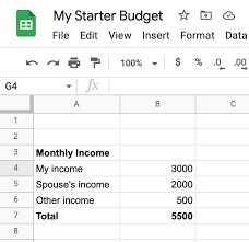 how to make a budget with google sheets