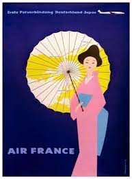 Editée par air france, imp draeger paris, printed in france. Air France Germany To Japan 1959 Vintage Travel Posters Vintage Airline Posters Travel Posters