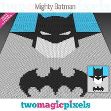 Mighty Batman Crochet Graph C2c Mini C2c Sc Hdc Dc Tss Cross Stitch Knitting Pdf Download No Counts Instructions