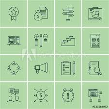 Set Of Project Management Icons On Task List Graph Charts