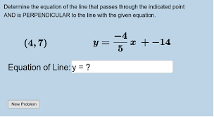 Perpendicular Writing Equations