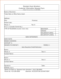 030 Client Information Sheet Template Customer Form