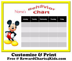free printable behavior charts no