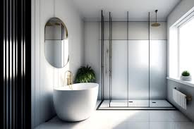 Shower Bench In White Tile Wall Modern