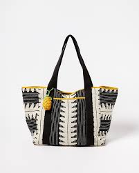 monochrome pineapple beach per bag