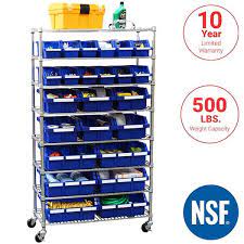8 tier nsf 24 bin rack storage system